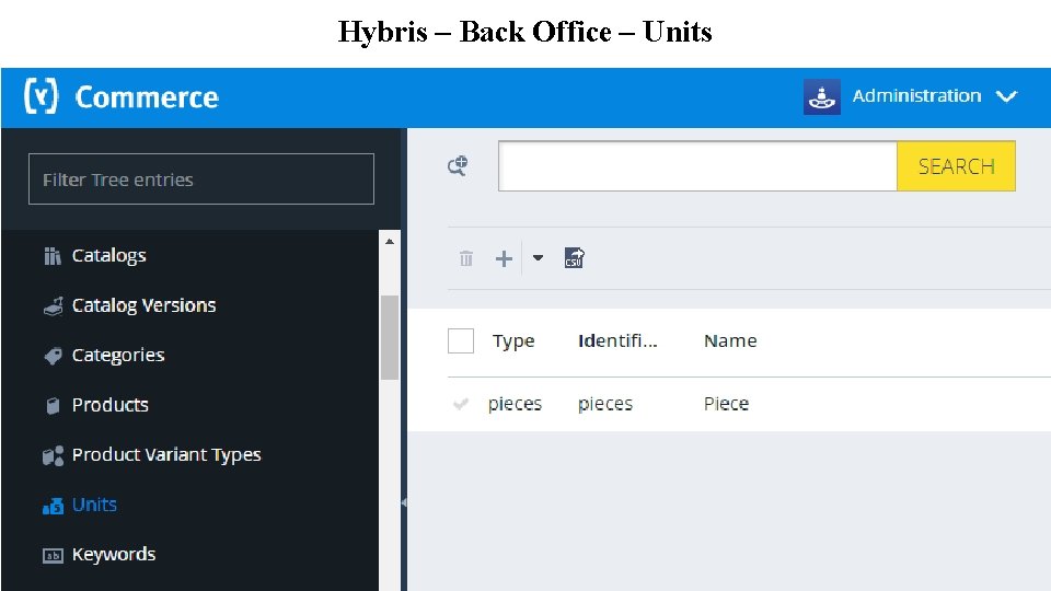 Hybris – Back Office – Units 