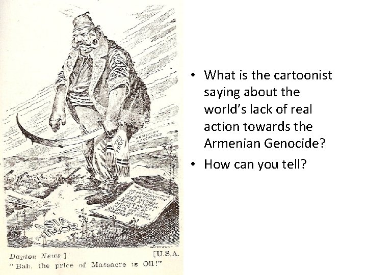 • What is the cartoonist saying about the world’s lack of real action • What is the cartoonist saying about the world’s lack of real action