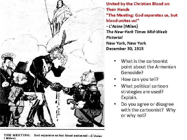 United by the Christian Blood on Their Hands "The Meeting: God separates us, but United by the Christian Blood on Their Hands "The Meeting: God separates us, but