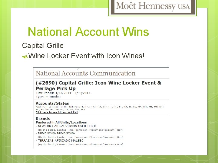 National Account Wins Capital Grille Wine Locker Event with Icon Wines! 