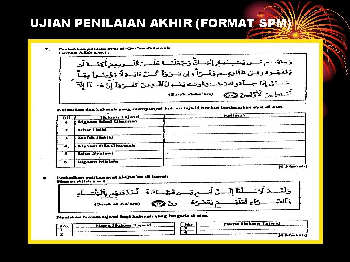 UJIAN PENILAIAN AKHIR (FORMAT SPM) 