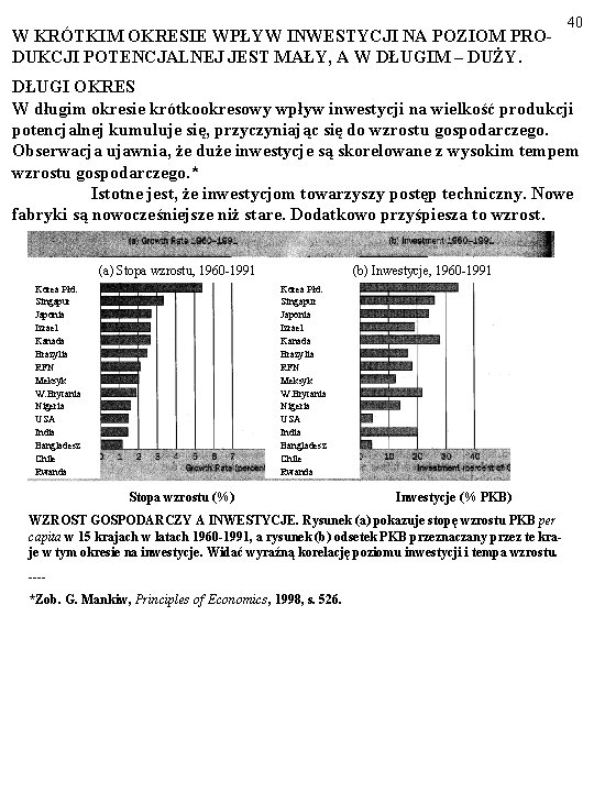 W KRÓTKIM OKRESIE WPŁYW INWESTYCJI NA POZIOM PRODUKCJI POTENCJALNEJ JEST MAŁY, A W DŁUGIM