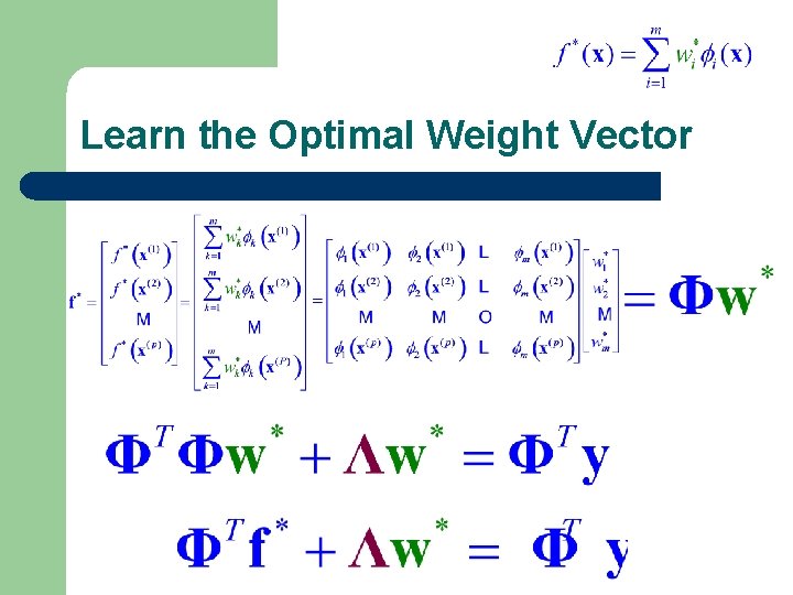 Learn the Optimal Weight Vector 