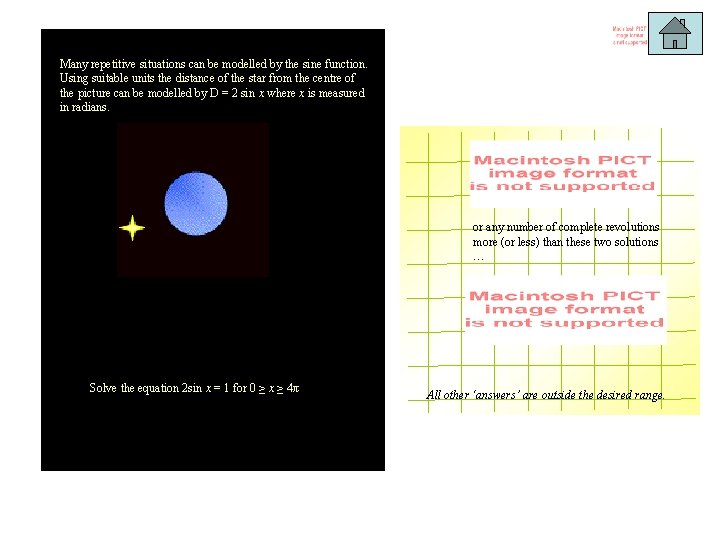 Many repetitive situations can be modelled by the sine function. Using suitable units the