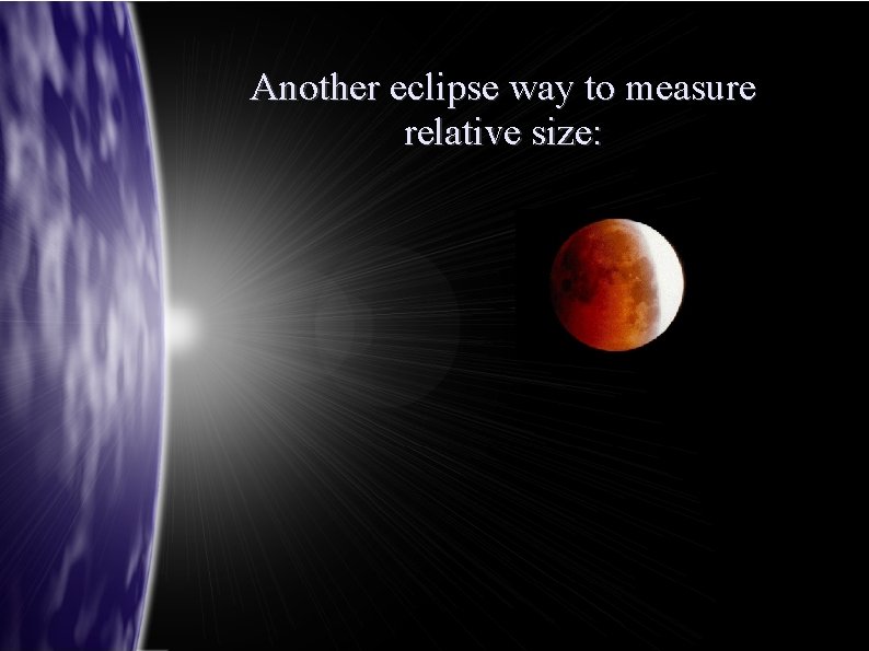 Another eclipse way to measure relative size: 