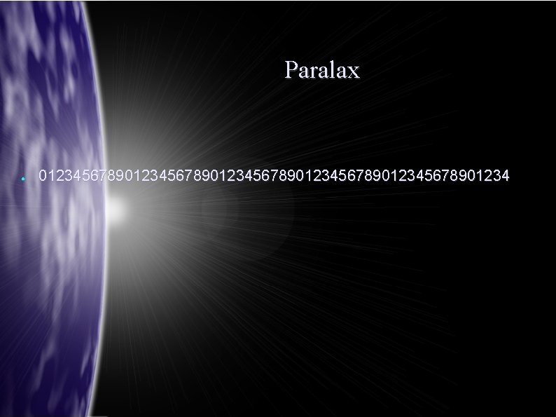 Paralax ● 01234567890123456789012345678901234 