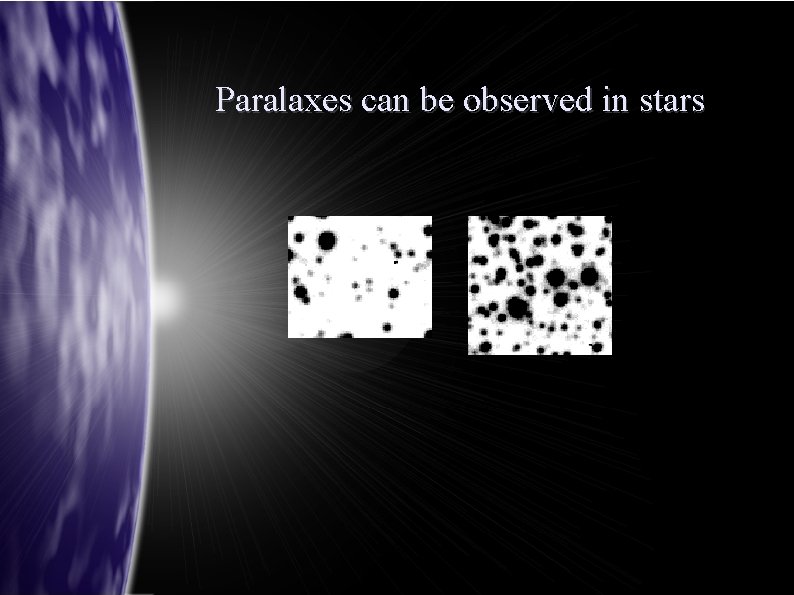 Paralaxes can be observed in stars 