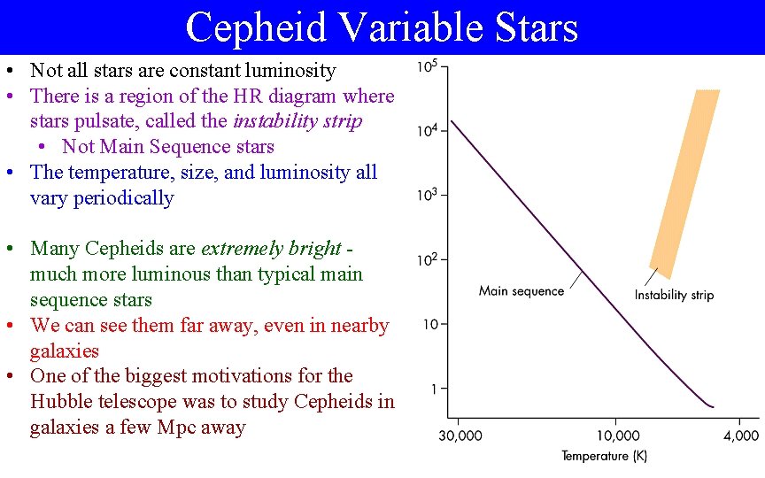 Cepheid Variable Stars • Not all stars are constant luminosity • There is a