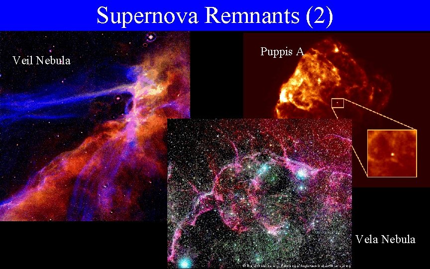 Supernova Remnants (2) Veil Nebula Puppis A Vela Nebula 