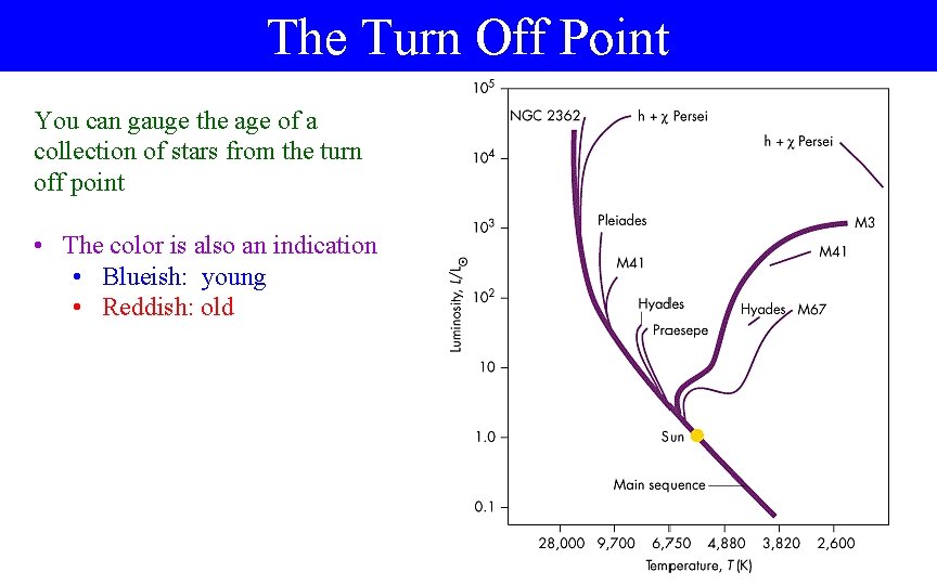 The Turn Off Point You can gauge the age of a collection of stars