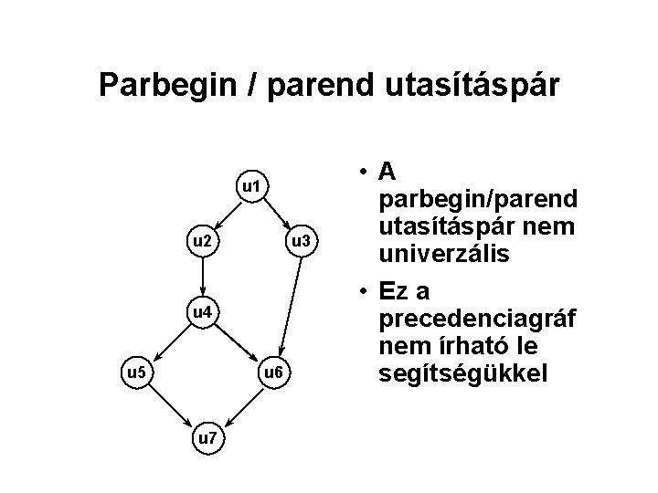 Parbegin / parend utasításpár u 1 u 2 u 3 u 4 u 5