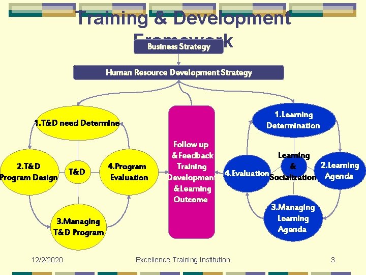 Training & Development Framework Business Strategy Human Resource Development Strategy 1. Learning Determination 1.