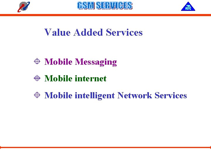 Value Added Services Mobile Messaging Mobile internet Mobile intelligent Network Services 