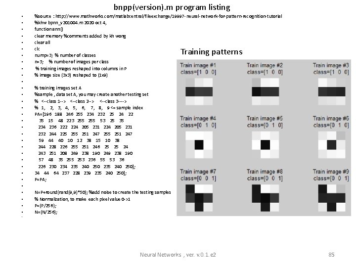 bnpp(version). m program listing • • • • • • • • %source :