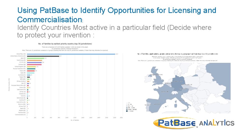 Using Pat. Base to Identify Opportunities for Licensing and Commercialisation: Identify Countries Most active