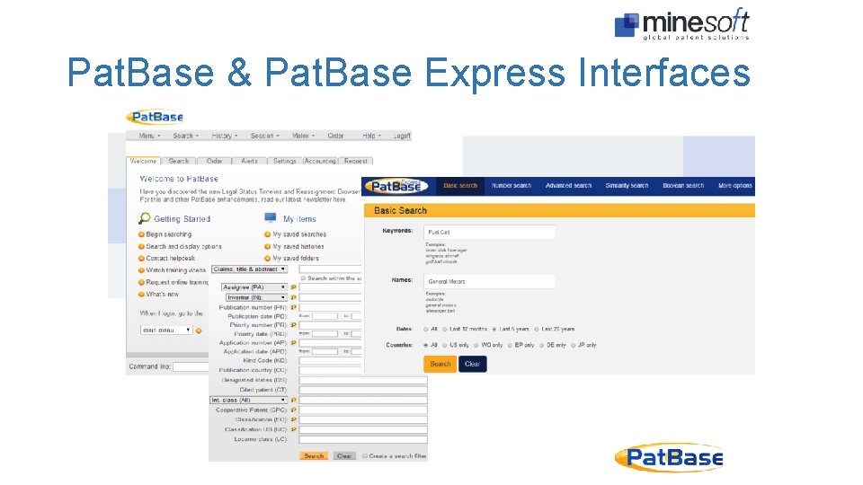 Pat. Base & Pat. Base Express Interfaces 
