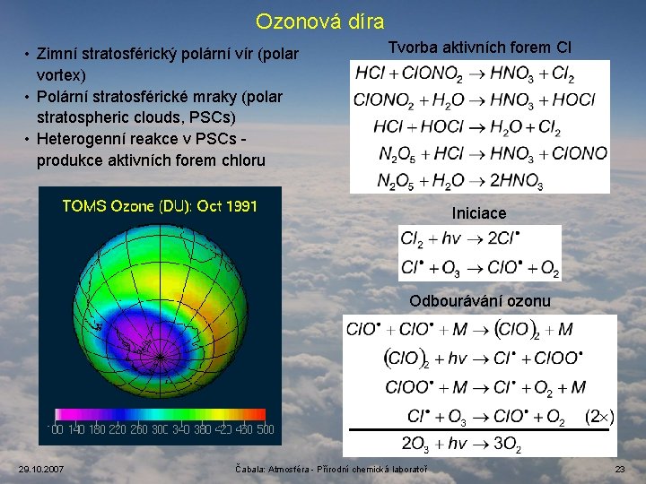 Ozonová díra • Zimní stratosférický polární vír (polar vortex) • Polární stratosférické mraky (polar