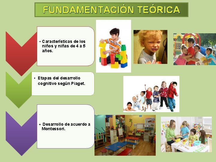 FUNDAMENTACIÓN TEÓRICA • Características de los niños y niñas de 4 a 5 años.