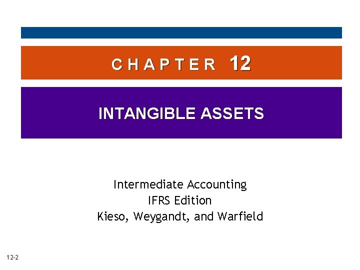 CHAPTER 12 INTANGIBLE ASSETS Intermediate Accounting IFRS Edition Kieso, Weygandt, and Warfield 12 -2