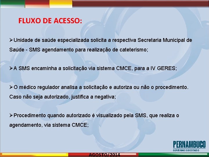 . FLUXO DE ACESSO: ØUnidade de saúde especializada solicita a respectiva Secretaria Municipal de