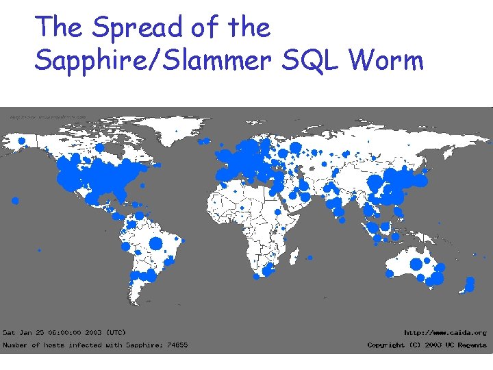 The Spread of the Sapphire/Slammer SQL Worm 
