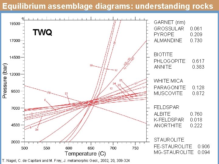 Equilibrium assemblage diagrams: understanding rocks GARNET (rim) GROSSULAR 0. 061 PYROPE 0. 209 ALMANDINE