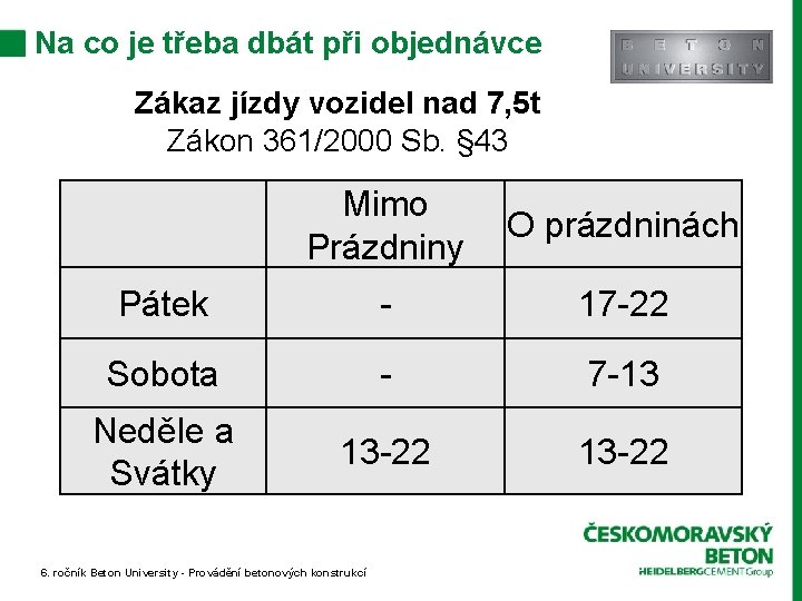 Na co je třeba dbát při objednávce Zákaz jízdy vozidel nad 7, 5 t