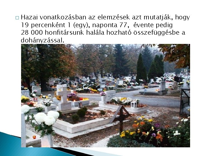 � Hazai vonatkozásban az elemzések azt mutatják, hogy 19 percenként 1 (egy), naponta 77,