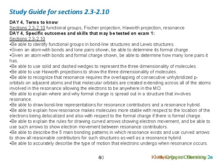 Study Guide for sections 2. 3 -2. 10 DAY 4, Terms to know: Sections
