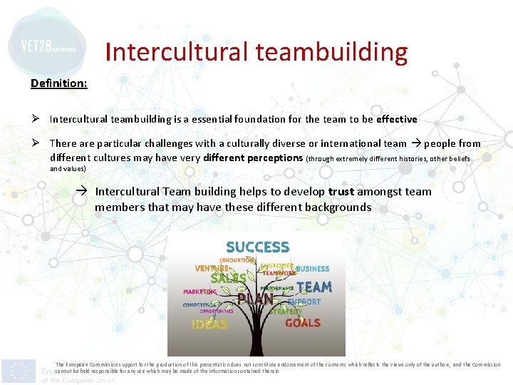 Intercultural teambuilding Definition: Ø Intercultural teambuilding is a essential foundation for the team to