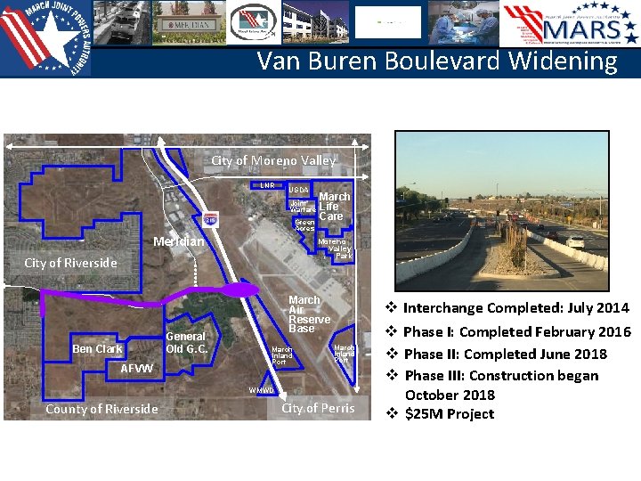 Van Buren Boulevard Widening City of Moreno Valley LNR USDA Joint Warfare Green Acres