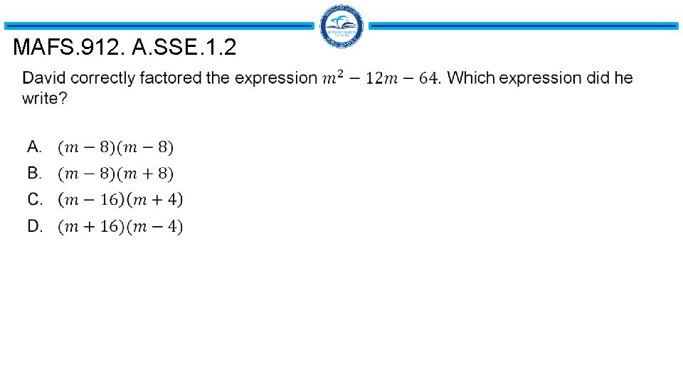 MAFS. 912. A. SSE. 1. 2 