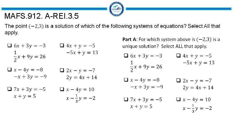 MAFS. 912. A-REI. 3. 5 