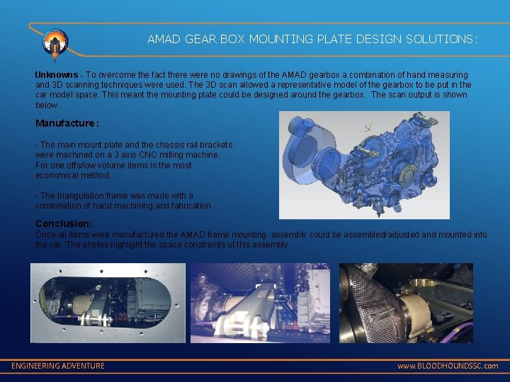 AMAD GEAR BOX MOUNTING PLATE DESIGN SOLUTIONS: Unknowns - To overcome the fact there