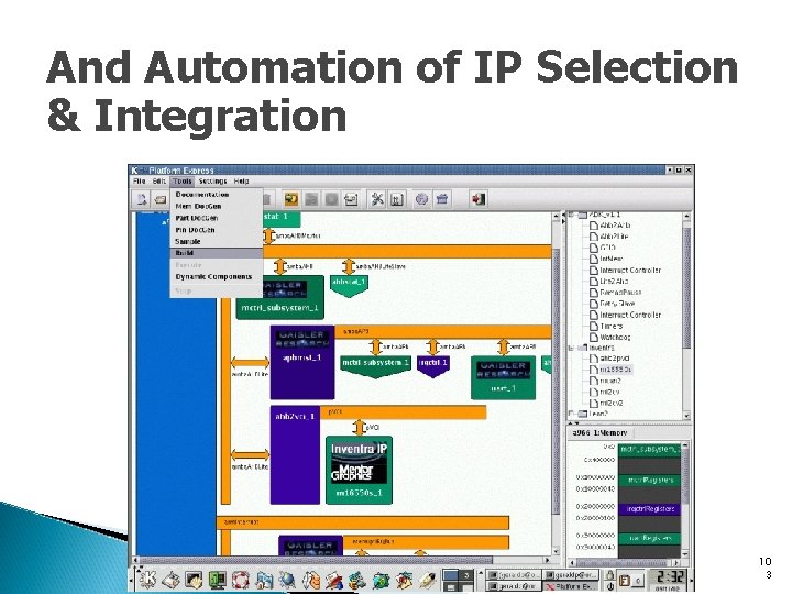 And Automation of IP Selection & Integration 10 3 