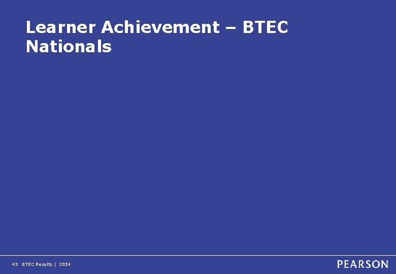 Learner Achievement – BTEC Nationals 43 BTEC Results | 2014 