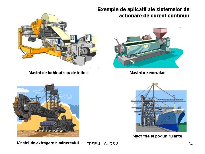 Exemple de aplicatii ale sistemelor de actionare de curent continuu Masini de bobinat sau