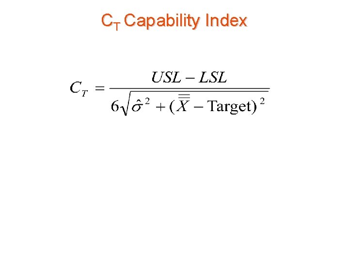 CT Capability Index 