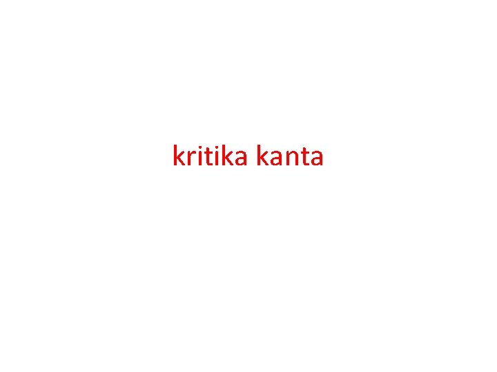 kritika kanta 