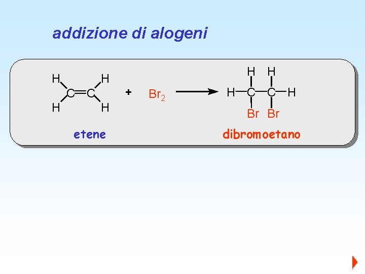 addizione di alogeni H H C C H H etene H H + Br