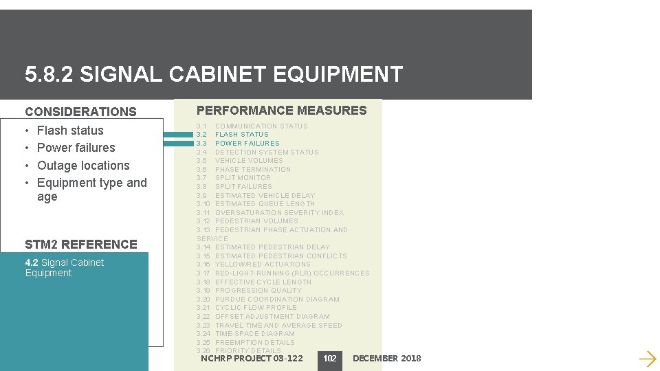 5. 8. 2 SIGNAL CABINET EQUIPMENT CONSIDERATIONS PERFORMANCE MEASURES • • 3. 1 COMMUNICATION