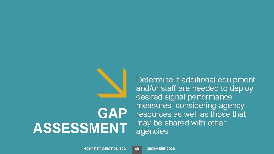 GAP ASSESSMENT NCHRP PROJECT 03 -122 Determine if additional equipment and/or staff are needed