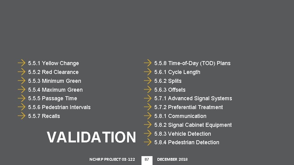 5. 5. 1 Yellow Change 5. 5. 8 Time-of-Day (TOD) Plans 5. 5. 2