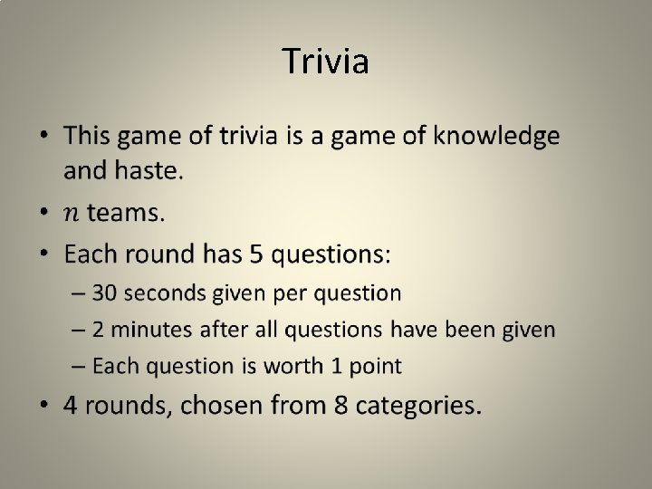 Trivia • 