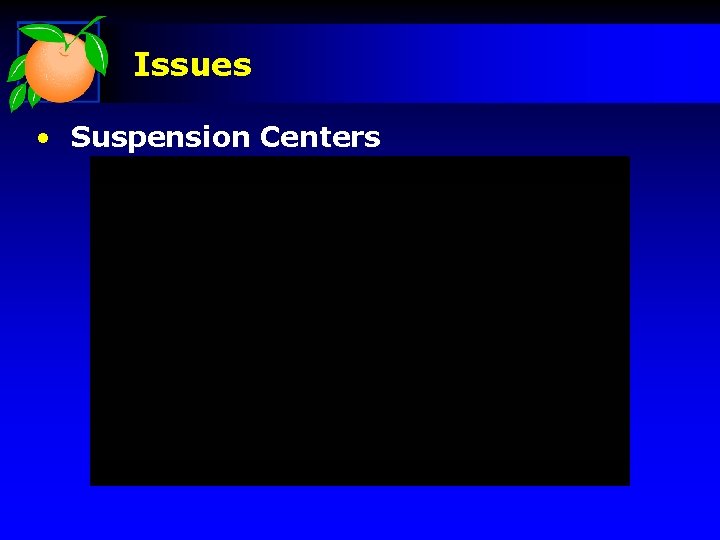 Issues • Suspension Centers 