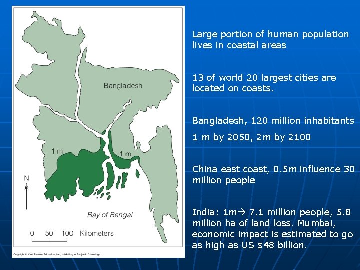 Large portion of human population lives in coastal areas 13 of world 20 largest