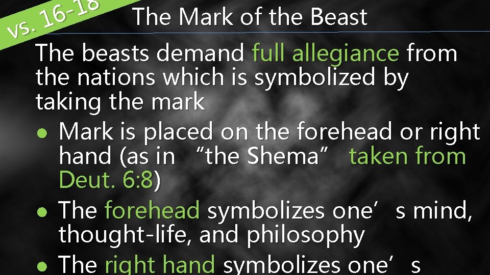 8 1 6 1 The Mark of the Beast. vs The beasts demand full