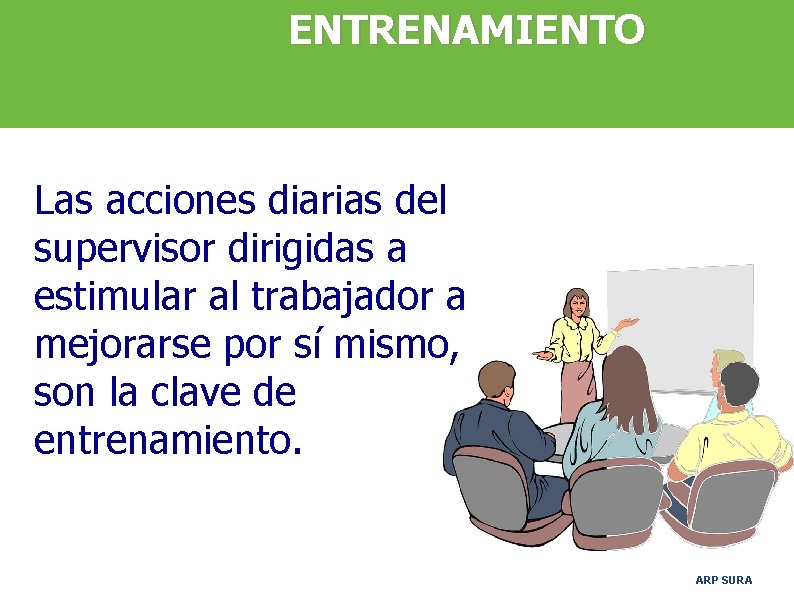 ENTRENAMIENTO Las acciones diarias del supervisor dirigidas a estimular al trabajador a mejorarse por