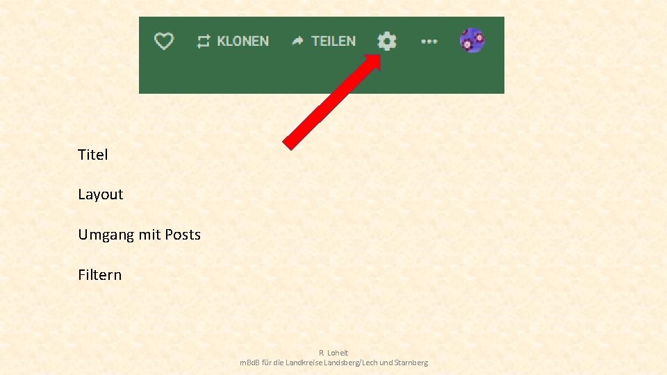 Titel Layout Umgang mit Posts Filtern R. Loheit m. Bd. B für die Landkreise