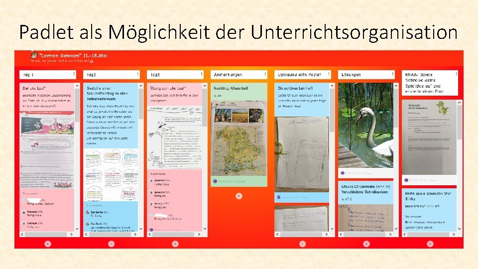 Padlet als Möglichkeit der Unterrichtsorganisation 